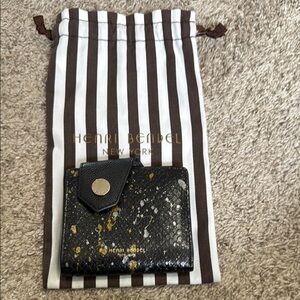 Henri Bendel Black and Gold Studded Wallet